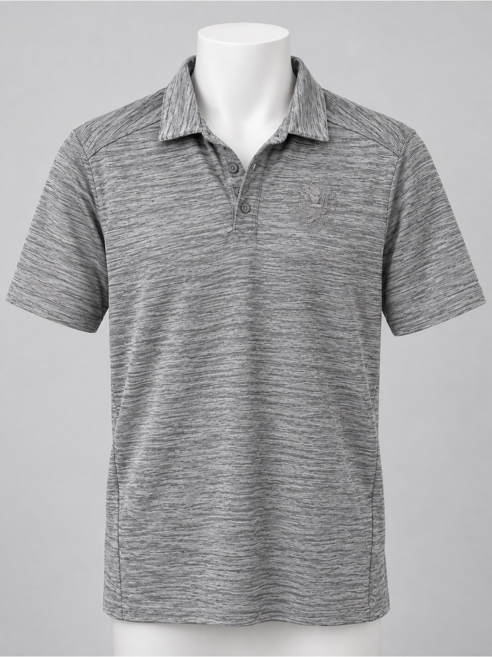 Port Authority Men’s Gray Heathered State Department polo shirt size medium